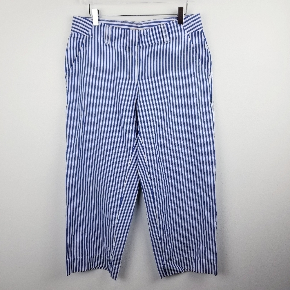 Vineyard Vines Blue & White Striped Linen Blend Pants size 6